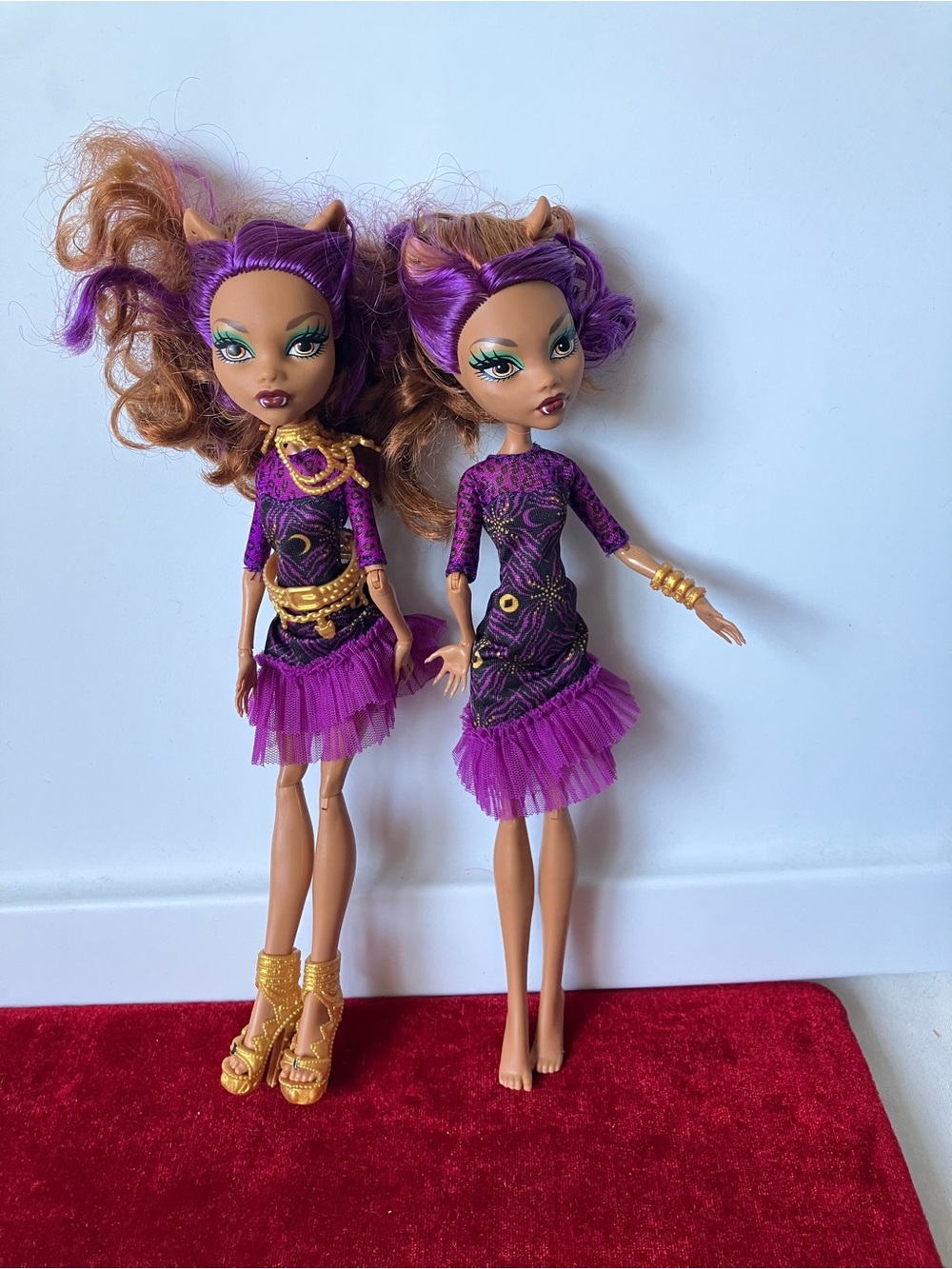Monster High Two 2 Doll Lot G1 Black Carpet Clawdeen Wolf 2013.